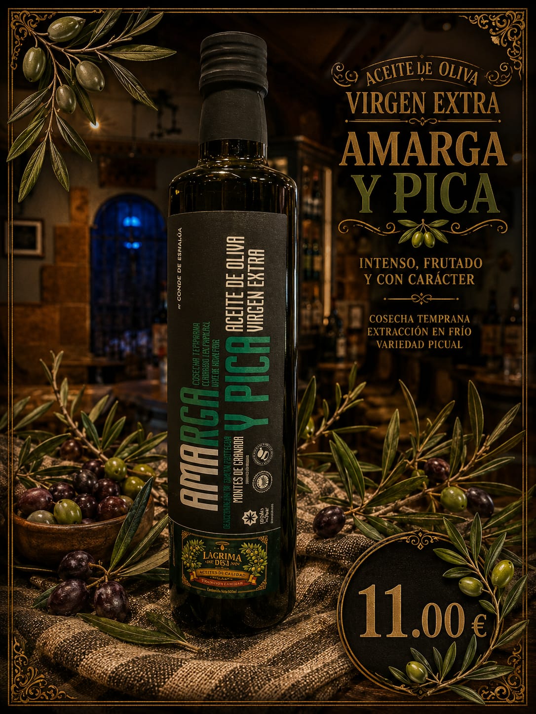 Aceite de oliva virgen extra Amarga y Pica, Lágrima de San Lorenzo