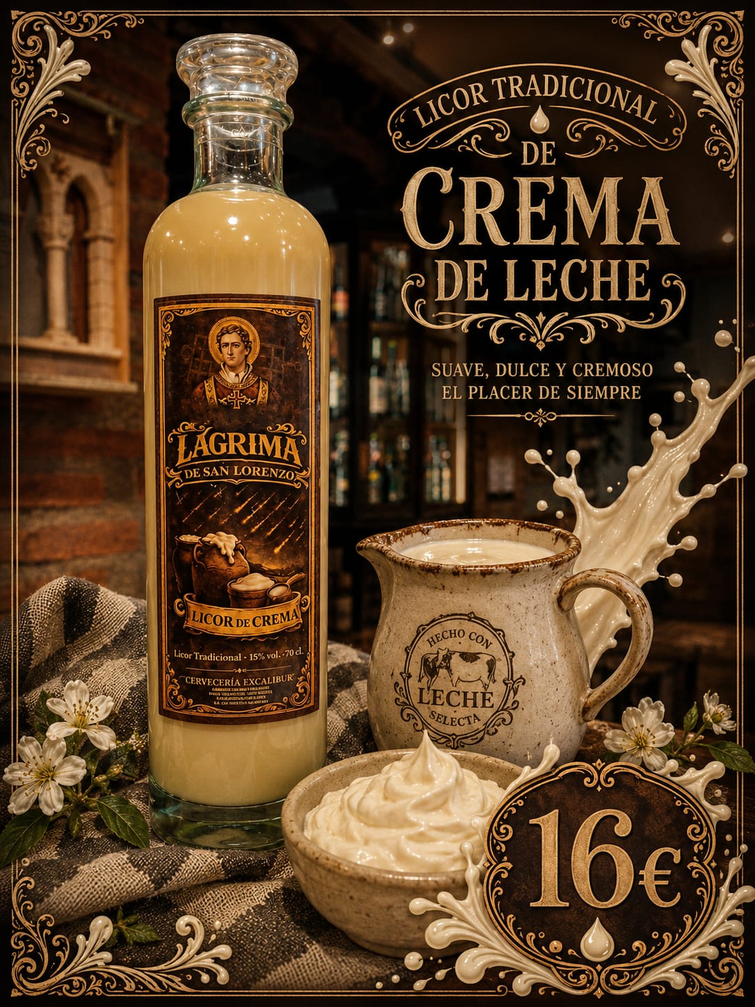 Licor de crema de leche Lágrima de San Lorenzo