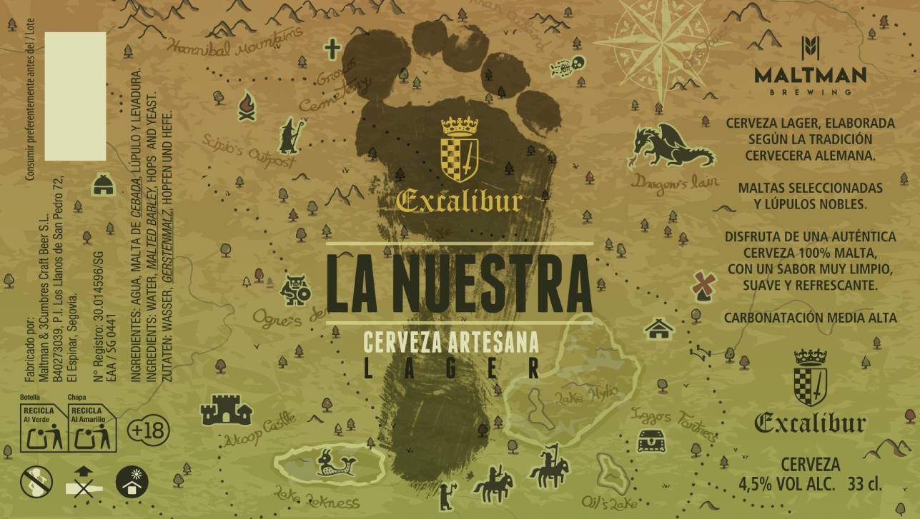 Etiqueta La Nuestra Cerveza de Primavera Sin Filtrar
