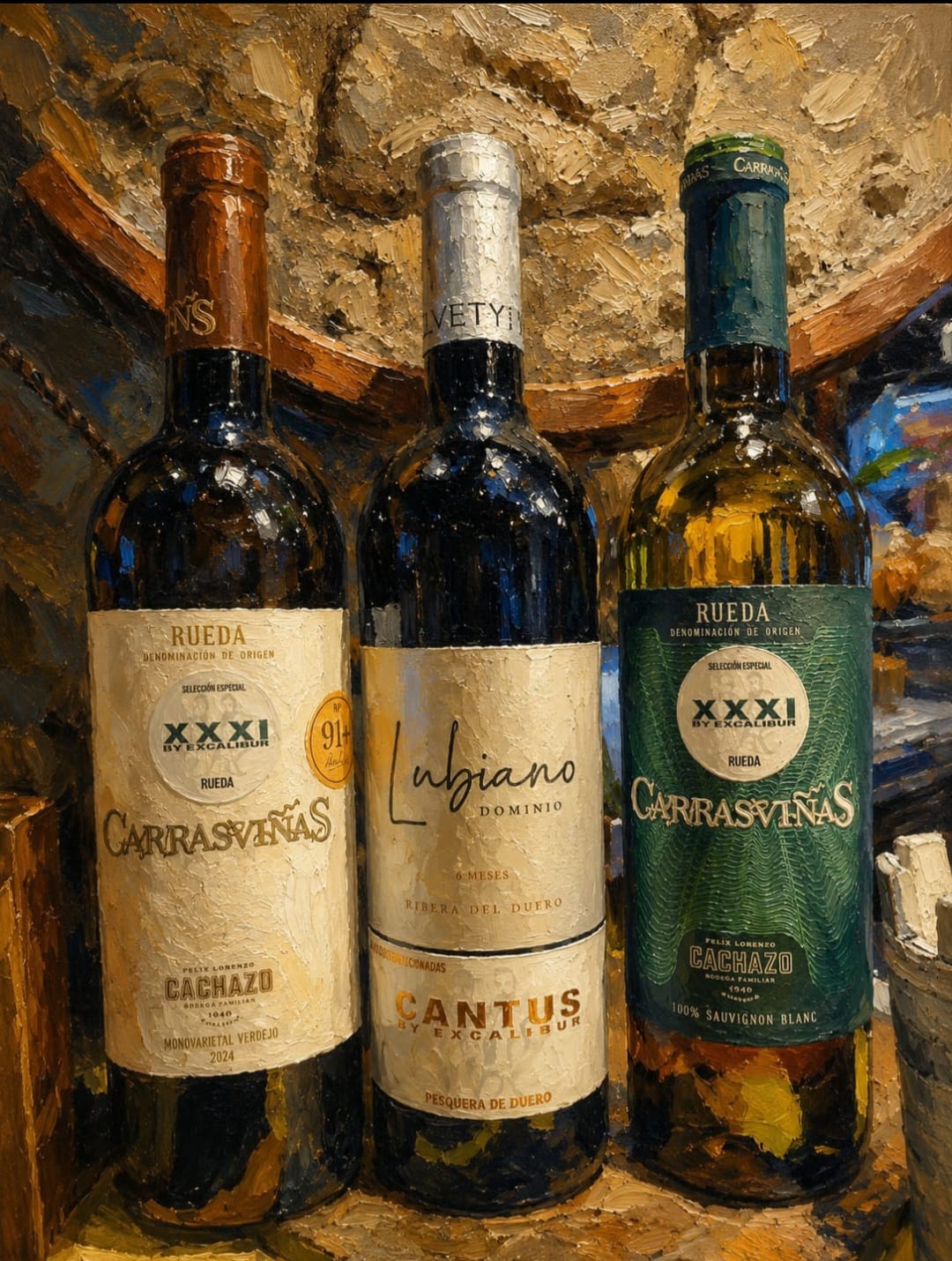 Lubiano Dominio junto a copa grabada del 25 Aniversario de Excalibur