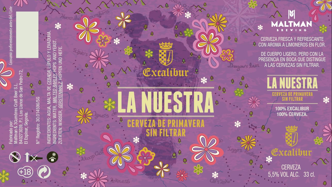 Etiqueta La Nuestra Cerveza de Primavera Sin Filtrar